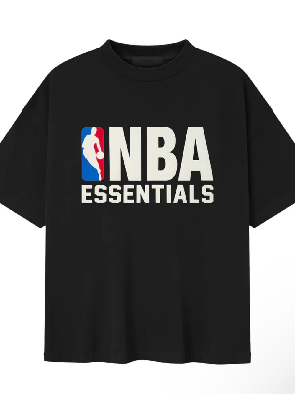 NWT Fear of God Black NBA Essentials Logo Tee Sz L/XL OVERSIZED